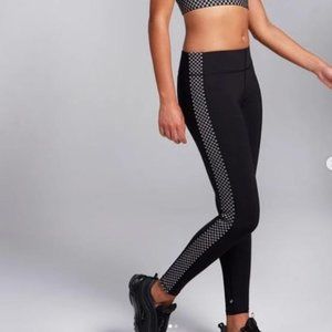 Terez Black Glitter Check Tall Band Leggings